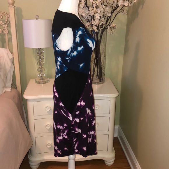 BCBGMaxAzaria Daphney Dress Blue Black Purple Sz S - Picture 4 of 10
